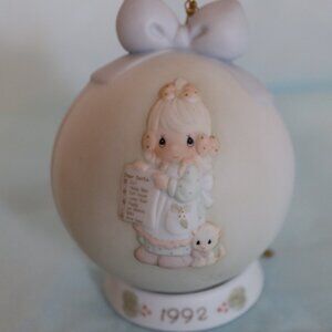 Precious Moments 1992 Ornament "But the greatest of these is love"